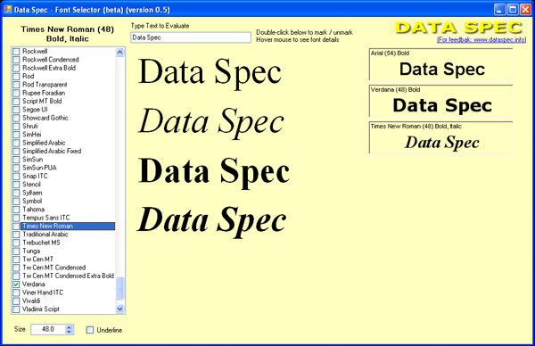 Data Spec Font