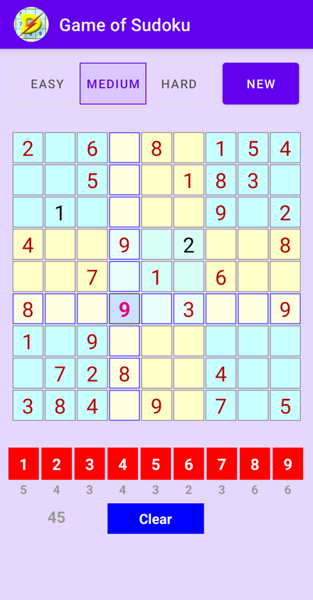 A game in progress with a clashing number in pink